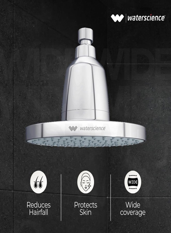 ووتر ساينس فلتر دش مطري من مادة ABS من ووتر ساينس، طراز CLEO SFR-923، مناسب للمياه العسرة، مُنعم مياه للحمام، رأس دش كروم 8 بوصة بدون ذراع - CLEO SFR-923 - Image 4